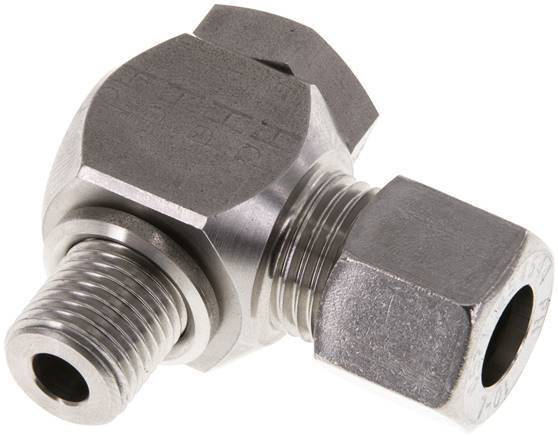 Racor giratorio de acero inoxidable 10L y G1/4'' con rosca macho 315 bar giratorio ISO 8434-1