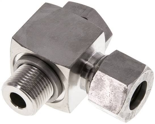 Racor giratorio de acero inoxidable 12L y G3/8'' con rosca macho 315 bar giratorio ISO 8434-1