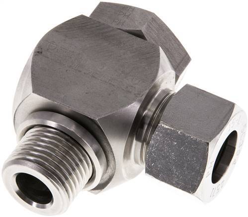 Racor giratorio de acero inoxidable 15L y G1/2'' con rosca macho 315 bar giratorio ISO 8434-1