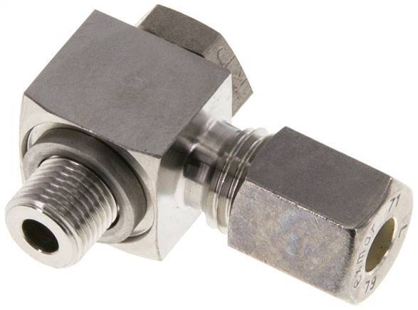 6L & G1/8'' Stainless Steel Swivel Joint Compression Fitting with Male Threads 315 bar Rotatable ISO 8434-1