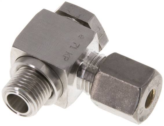 6S & G1/4'' Raccord à compression à rotule en acier inoxydable avec filetage mâle 400 bar rotatif ISO 8434-1