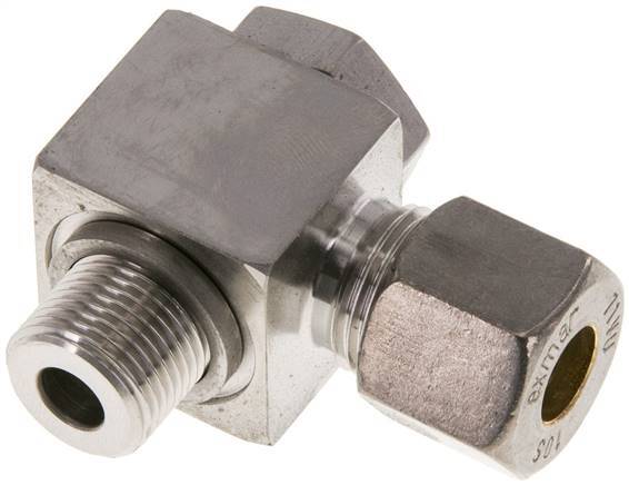 10S & G3/8'' Stainless Steel Swivel Joint Compression Fitting with Male Threads 400 bar Rotatable ISO 8434-1