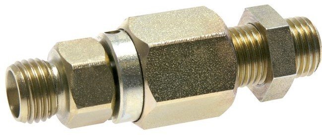 6S Zink plated Steel Ball-Guided Swivel Joint Cutting Fitting Bulkhead 350 bar NBR ISO 8434-1