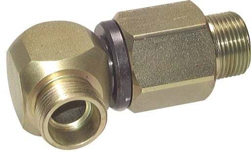 25S Zink plated Steel Elbow Ball-Guided Swivel Joint Cutting Fitting DN 20350 bar NBR ISO 8434-1