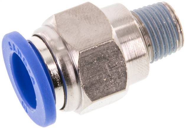 10mm x R1/8'' Push-in Fitting with Male Threads Brass/PA 66 NBR