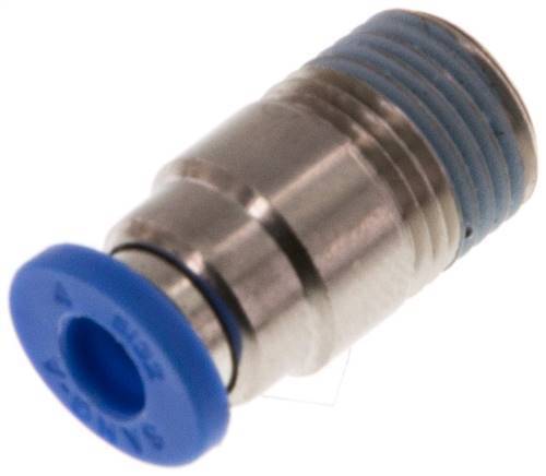 4mm x R1/8'' Push-in Fitting with Male Threads Brass/PA 66 NBR Inner Hexagon