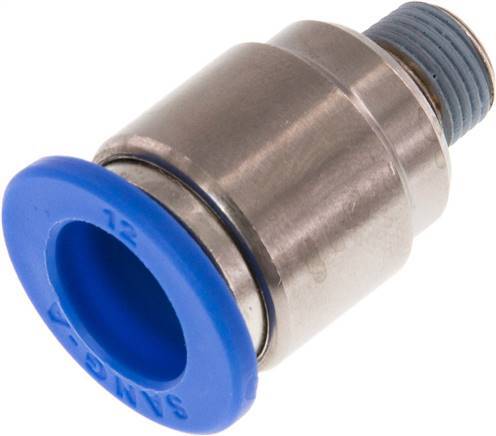 12mm x R1/8'' Push-in Fitting with Male Threads Brass/PA 66 NBR Inner Hexagon