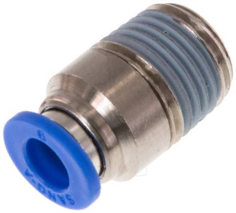 6mm x R1/4'' Push-in Fitting with Male Threads Brass/PA 66 NBR Inner Hexagon