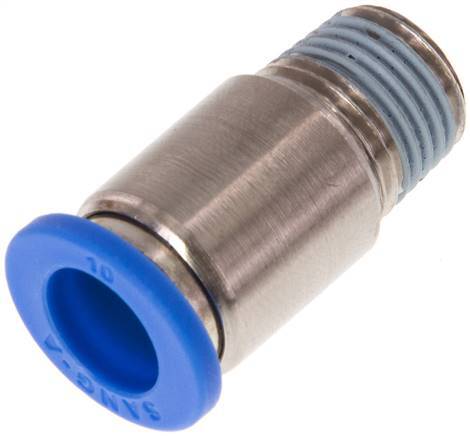 10mm x R1/4'' Push-in Fitting with Male Threads Brass/PA 66 NBR Inner Hexagon