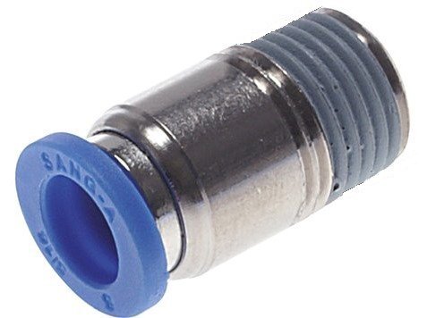 10mm x R3/8'' Push-in Fitting with Male Threads Brass/PA 66 NBR Inner Hexagon