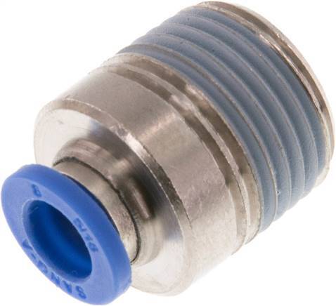 Raccord enfichable 8mm x R1/2'' avec filetage mâle Laiton/PA 66 NBR Hexagone intérieur