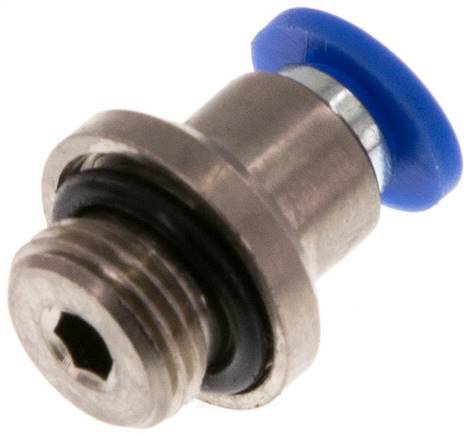 4mm x G1/8'' Messing/PA 66 Insteekfitting Buitendraad Binnenzeskant NBR