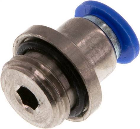 6mm x G1/4'' Messing/PA 66 Insteekfitting Buitendraad Binnenzeskant NBR