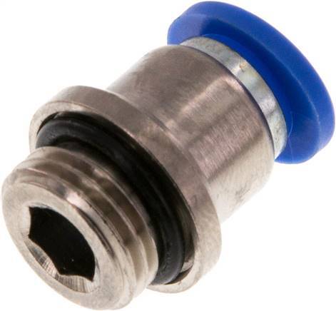 8mm x G1/4'' Push-in Fitting with Male Threads Brass/PA 66 NBR Inner Hexagon