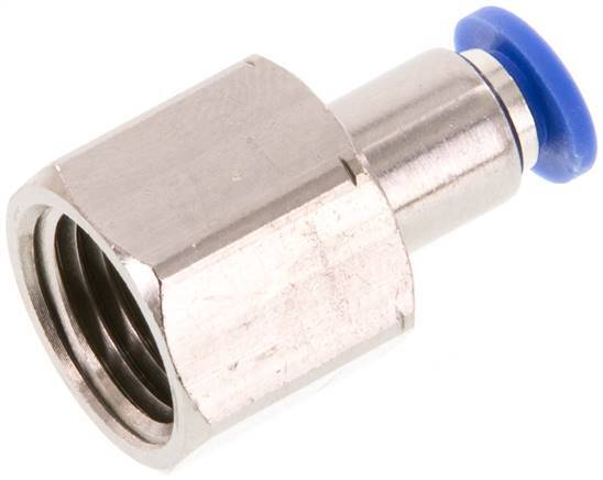 4mm x G1/4'' Push-in Fitting with Female Threads Brass/PA 66 NBR