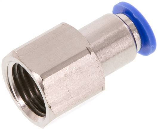 6mm x G1/4'' Push-in Fitting with Female Threads Brass/PA 66 NBR