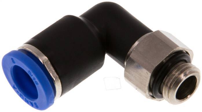 Racor de 8mm x G1/8'' 90deg con rosca macho Latón/PA 66 NBR Giratorio