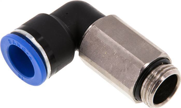 raccord enfichable coudé 90deg 16mm x G1/2'' avec filetage mâle Laiton/PA 66 NBR Manchon long rotatif