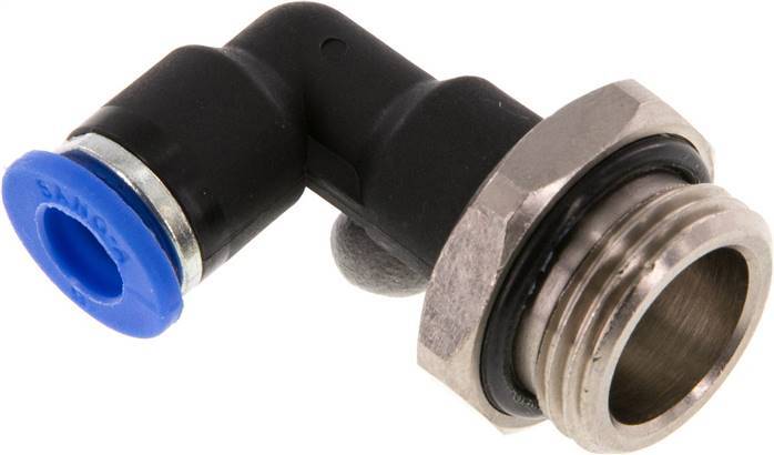 Raccord enfichable coudé 6mm x G3/8'' 90deg à filetage mâle Laiton/PA 66 NBR Corps long orientable