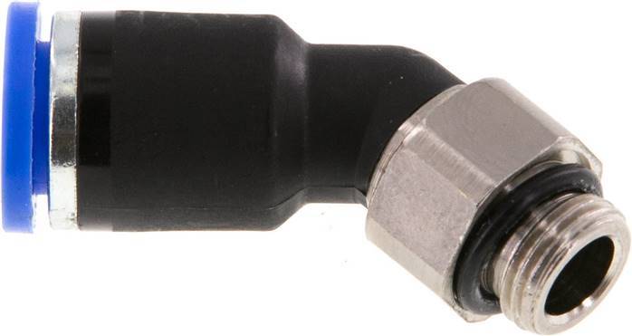 8mm x G1/8'' 45Grad Winkel-Steckverschraubung mit Außengewinde Messing/PA 66 NBR