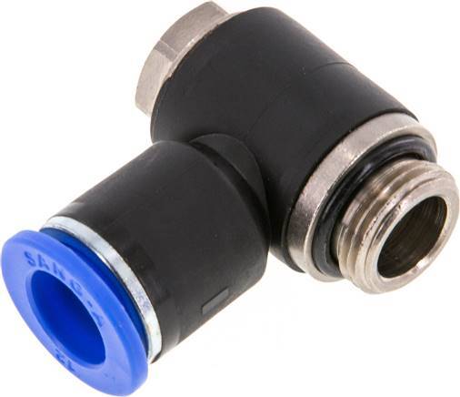 raccord enfichable coudé en L 12mm x G3/8'' 90deg avec filetage mâle laiton/PA 66 NBR rotatif