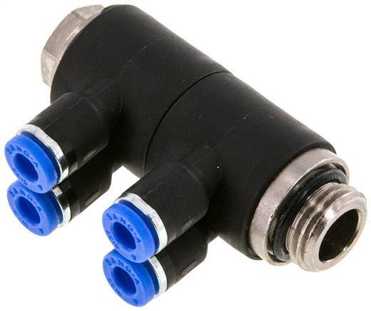 Racor de 4mm x G1/4'' con rosca macho Latón/PA 66 NBR Giratorio