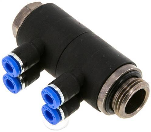 Racor de 4mm x G3/8'' con rosca macho Latón/PA 66 NBR Giratorio