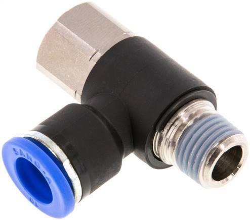 Racor de 10mm x R1/4'' con rosca macho-hembra Latón/PA 66 NBR Giratorio