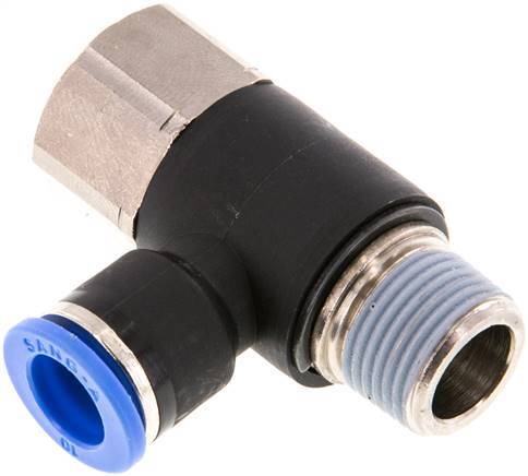 Racor de 10mm x R3/8'' con rosca macho-hembra Latón/PA 66 NBR Giratorio