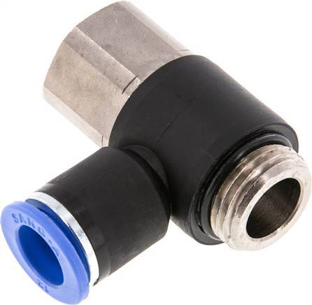 raccord enfichable coudé 12 mm x G1/2'' avec filetage mâle-femelle Laiton/PA 66 NBR