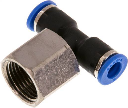 6mm x G3/8'' Inline Tee Push-in Fitting with Female Threads Brass/PA 66 NBR Rotatable