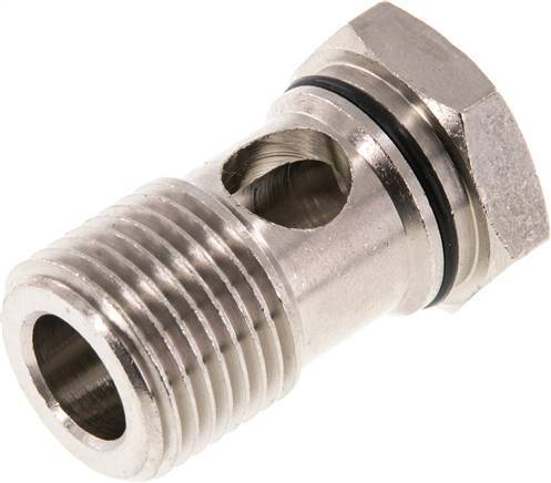 1-way nickel-plated Brass Banjo Bolt with G1/2'' Male Threads NBR