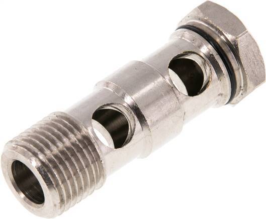 2-way nickel-plated Brass Banjo Bolt with G1/2'' Male Threads NBR