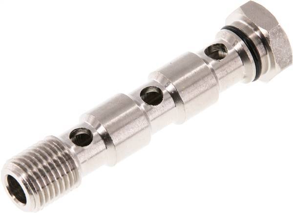 3-way nickel-plated Brass Banjo Bolt with G1/4'' Male Threads NBR