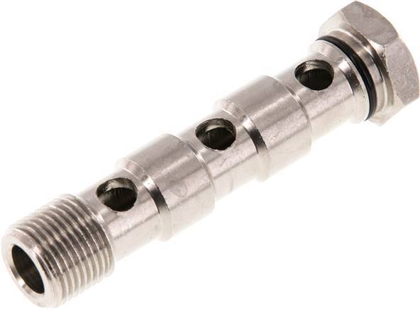 3-way nickel-plated Brass Banjo Bolt with G3/8'' Male Threads NBR