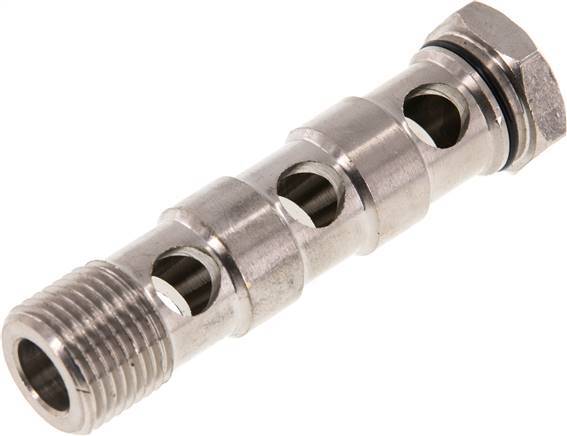 3-way nickel-plated Brass Banjo Bolt with G1/2'' Male Threads NBR