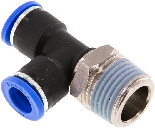 10mm x R1/2'' Right Angle Tee Push-in Fitting with Male Threads Brass/PA 66 NBR Rotatable