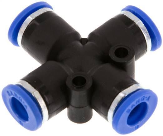 6mm Cross Push-in Fitting PA 66 NBR