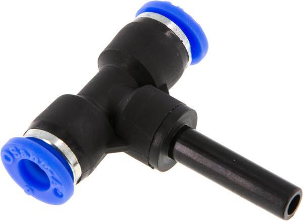 6mm x 6mm Tee Push-in Fitting with Plug-in PBT NBR