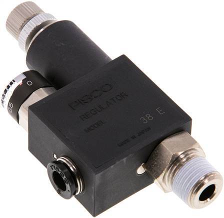 Regulador de presión neumático 6mm - R1/4'' con manómetro