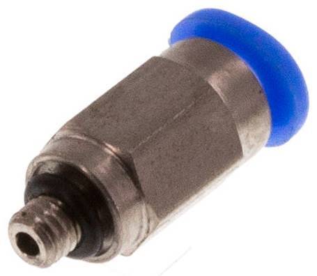 Raccord enfichable 3mm x M 3 à filetage mâle Acier/POM NBR Conception compacte