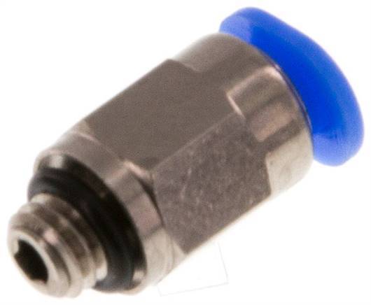Raccord enfichable 3mm x M 5 à filetage mâle Laiton/POM NBR Conception compacte