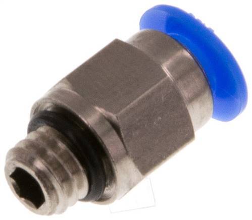 Raccord enfichable 4mm x M 6 à filetage mâle Laiton/POM NBR Conception compacte