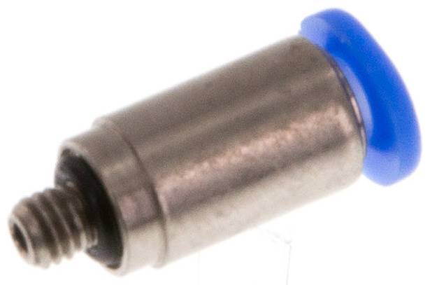 Racor rápido de 3 mm x M 3 con rosca macho Acero/POM NBR Diseño compacto del hexágono interior