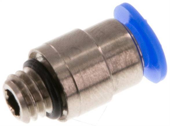 Racor de 4mm x M 6 con rosca macho Latón/POM NBR Interior Hexágono Diseño compacto
