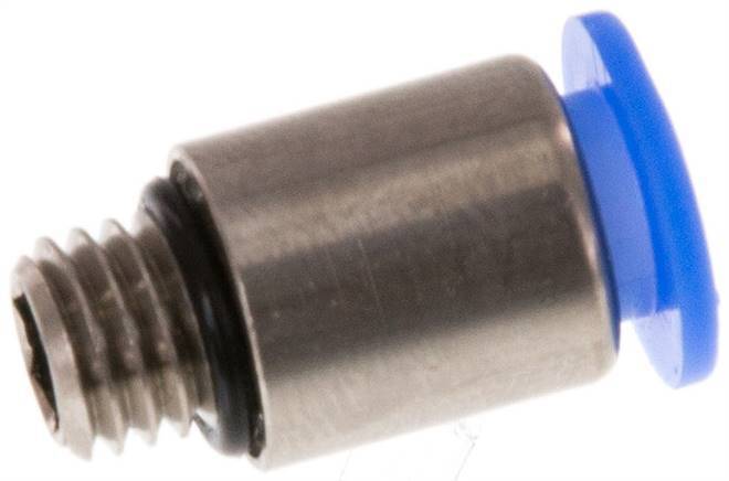 6mm x M 7 Messing/POM Insteekfitting Buitendraad Binnenzeskant Compact Ontwerp NBR