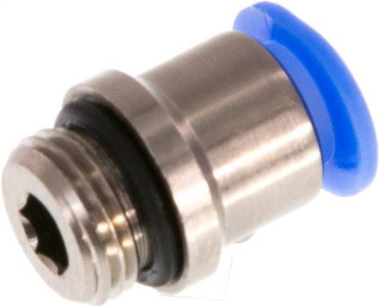 Racor rápido de 6 mm x G1/8'' con rosca macho Latón/POM NBR Diseño compacto del hexágono interior