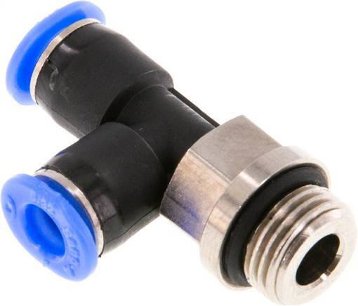 Racor en T en ángulo recto de 4mm x G1/8'' con rosca macho Latón/PBT NBR Giratorio Diseño compacto
