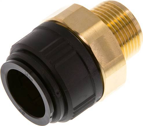 28mm x R1'' Push-in Fitting with Male Threads Brass/POM NBR