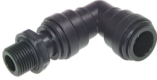 15mm x G3/8'' 90deg Elbow Push-in Fitting with Male Threads POM NBR Rotatable